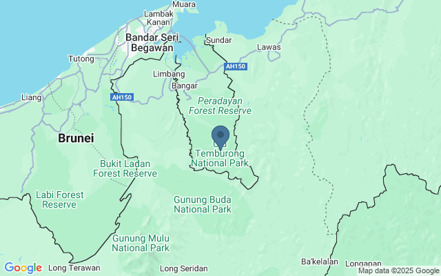 Kaart met locatie Ulu Temburong National Park